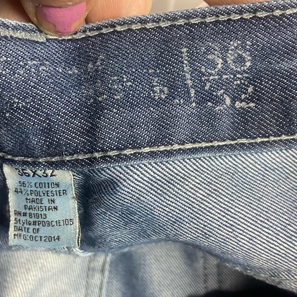 Pd & C denim Mens medium wash distressed blue jeans 36 x 32 men’s straight leg - Picture 9 of 9